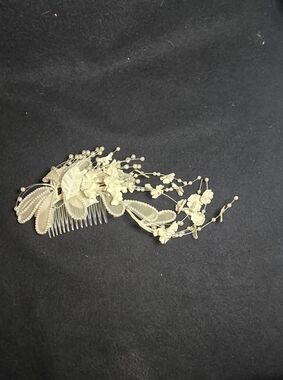 Ivory Pearl Floral Wedding Hair Comb